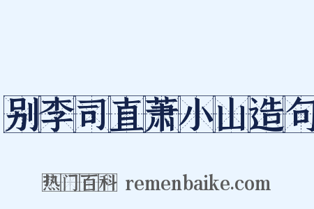 别李司直萧小山造句是什么意思的图片